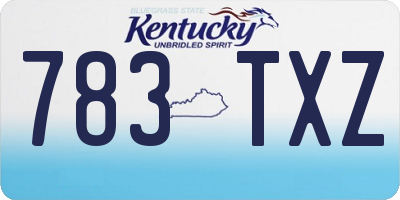 KY license plate 783TXZ
