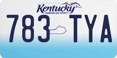 KY license plate 783TYA