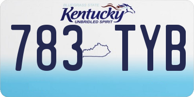 KY license plate 783TYB