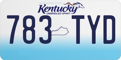KY license plate 783TYD