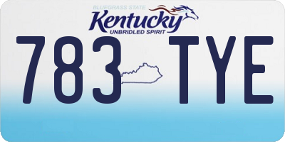 KY license plate 783TYE