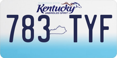 KY license plate 783TYF