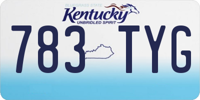 KY license plate 783TYG
