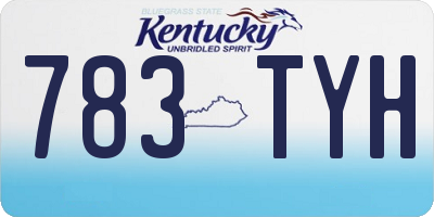 KY license plate 783TYH