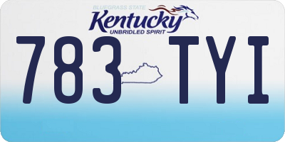 KY license plate 783TYI