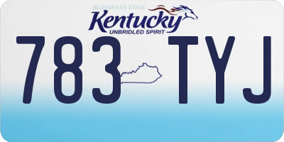 KY license plate 783TYJ