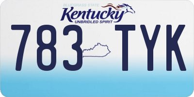 KY license plate 783TYK