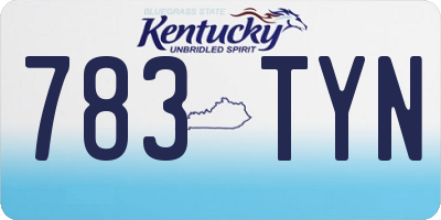 KY license plate 783TYN