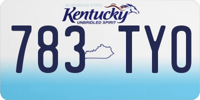 KY license plate 783TYO