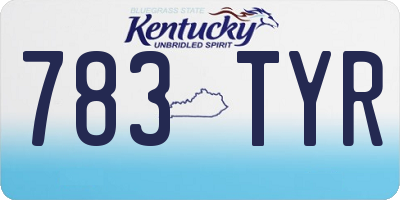 KY license plate 783TYR