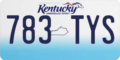 KY license plate 783TYS