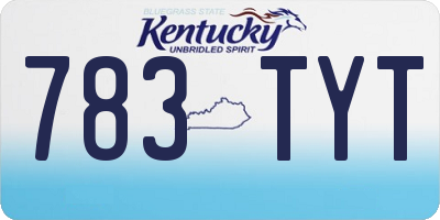 KY license plate 783TYT