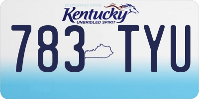 KY license plate 783TYU