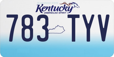 KY license plate 783TYV