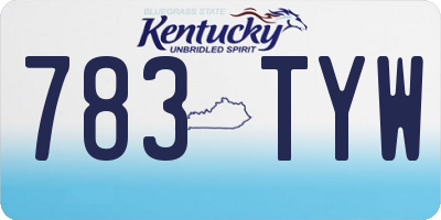 KY license plate 783TYW