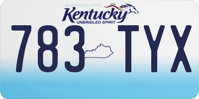 KY license plate 783TYX