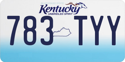 KY license plate 783TYY