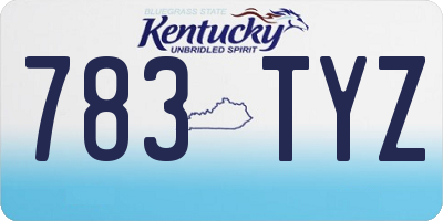 KY license plate 783TYZ