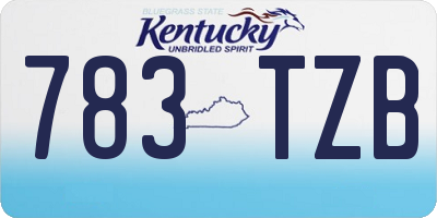 KY license plate 783TZB