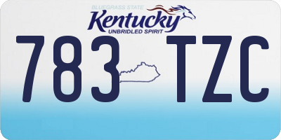 KY license plate 783TZC