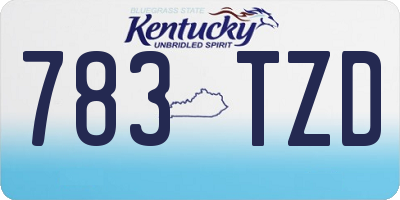 KY license plate 783TZD