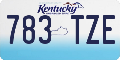 KY license plate 783TZE