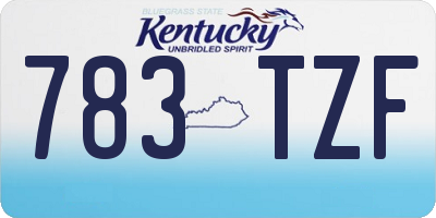 KY license plate 783TZF