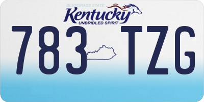 KY license plate 783TZG