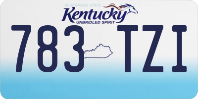 KY license plate 783TZI