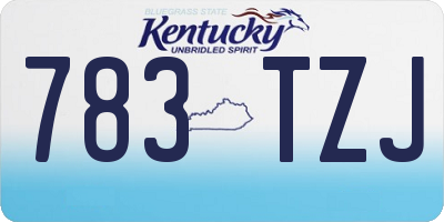 KY license plate 783TZJ