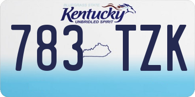 KY license plate 783TZK