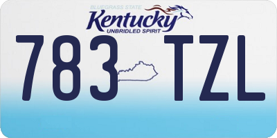 KY license plate 783TZL