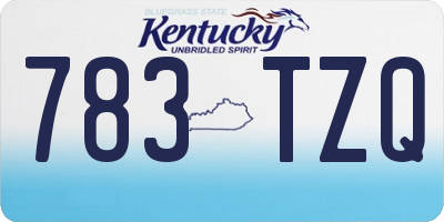KY license plate 783TZQ