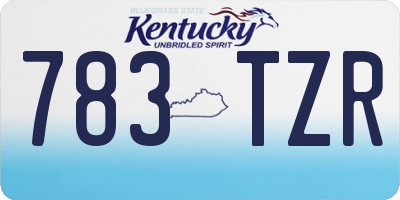 KY license plate 783TZR