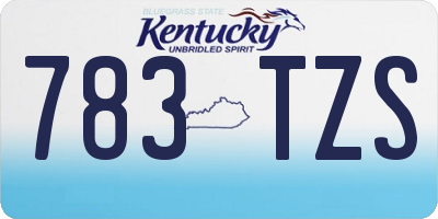 KY license plate 783TZS
