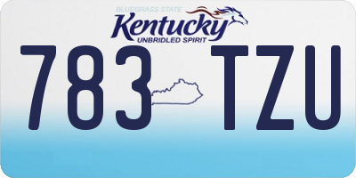 KY license plate 783TZU