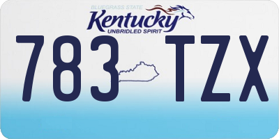 KY license plate 783TZX
