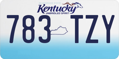 KY license plate 783TZY