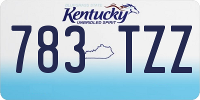 KY license plate 783TZZ