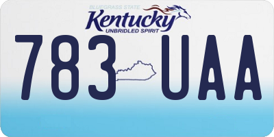 KY license plate 783UAA