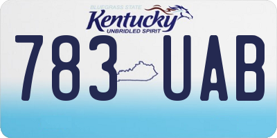 KY license plate 783UAB