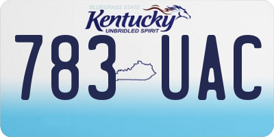 KY license plate 783UAC