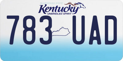 KY license plate 783UAD