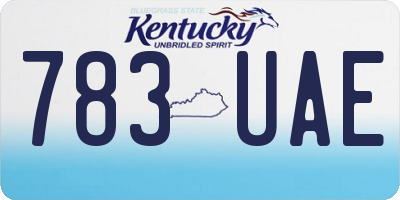 KY license plate 783UAE