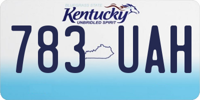KY license plate 783UAH