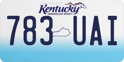 KY license plate 783UAI