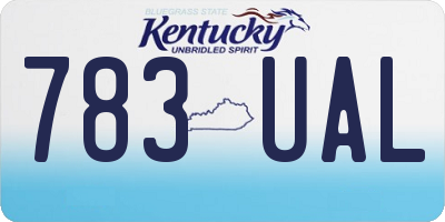 KY license plate 783UAL