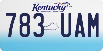 KY license plate 783UAM