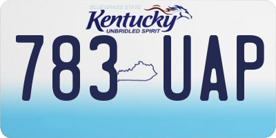 KY license plate 783UAP