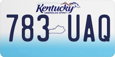 KY license plate 783UAQ